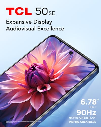 TCL 50 SE 256GB - Smartphone de 6.78" (Pantalla 90Hz, 12GB (6+6) - 256GB, Ampliable MicroSD, Dual SIM, Doble Altavoz, Cámara 50MP, Batería 5010mAh, Android 14.) Space Gray
