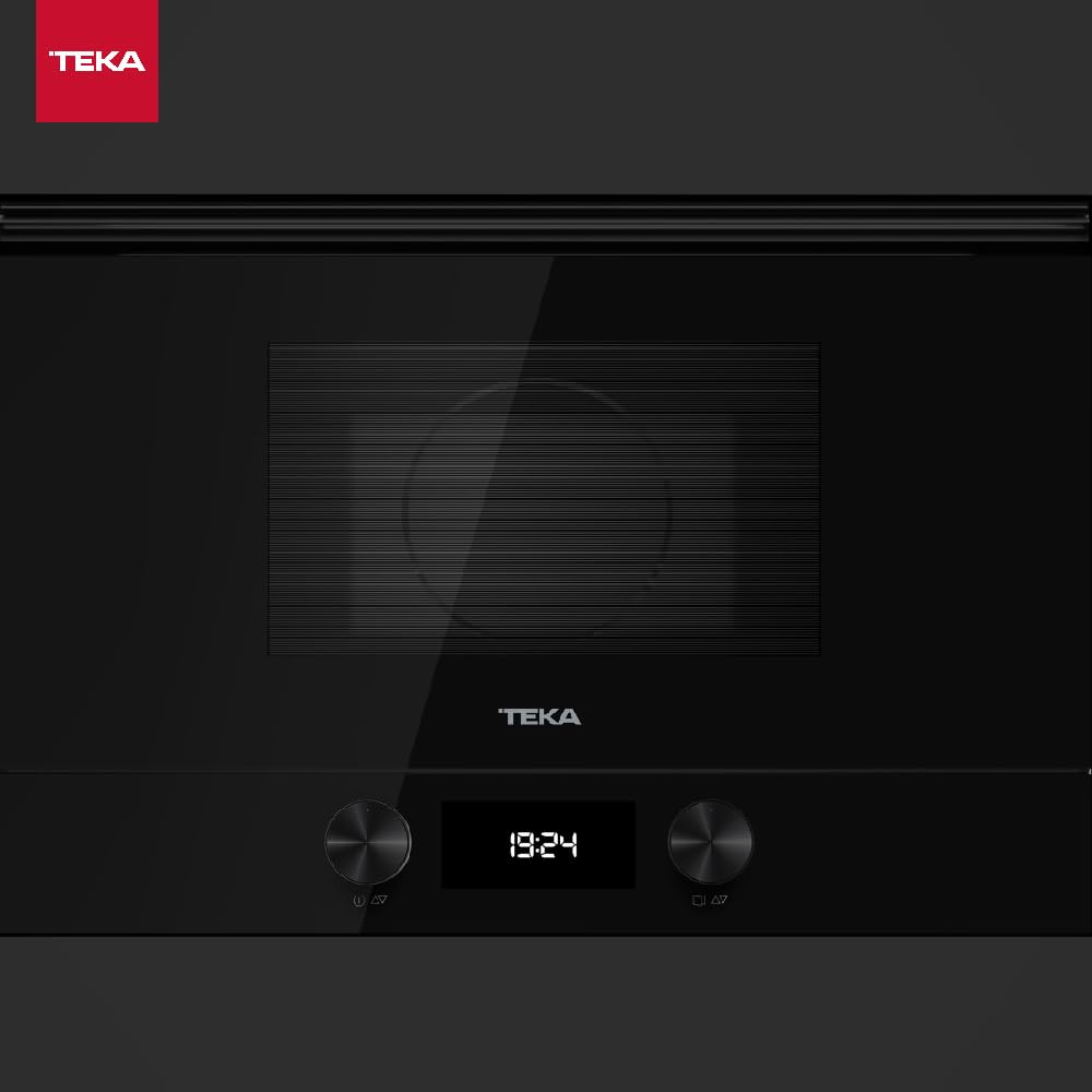 TEKA Microondas Integrable con Grill, Capacidad 22 L, 5 Niveles de Potencia, 850 W, Base Cerámica, Cristal Full Black, Modelo ML 8220 BIS L FBK