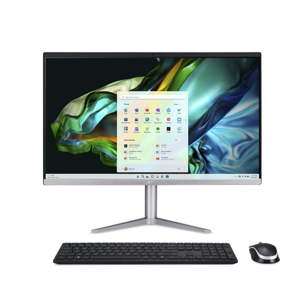 acer Aspire C24-1300 All in One - Monitor 23.8" FullHD (AMD Ryzen 5 7520U, 16GB RAM, 512GB SSD, AMD Radeon Graphics, Windows 11 Home) Ordenador + Teclado y Ratón Inalámbrico
