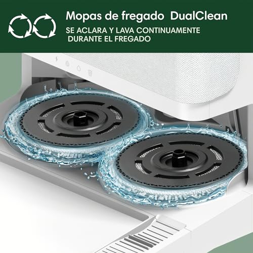 iRobot Roomba Plus 505 Combo con Base AutoWash multifunción y autolimpiable, mopas DualClean con PerfectEdge, PrecisionVision IA, Clearview Pro LiDAR, Secado Aire Caliente mopas, 75 días autovaciado_B