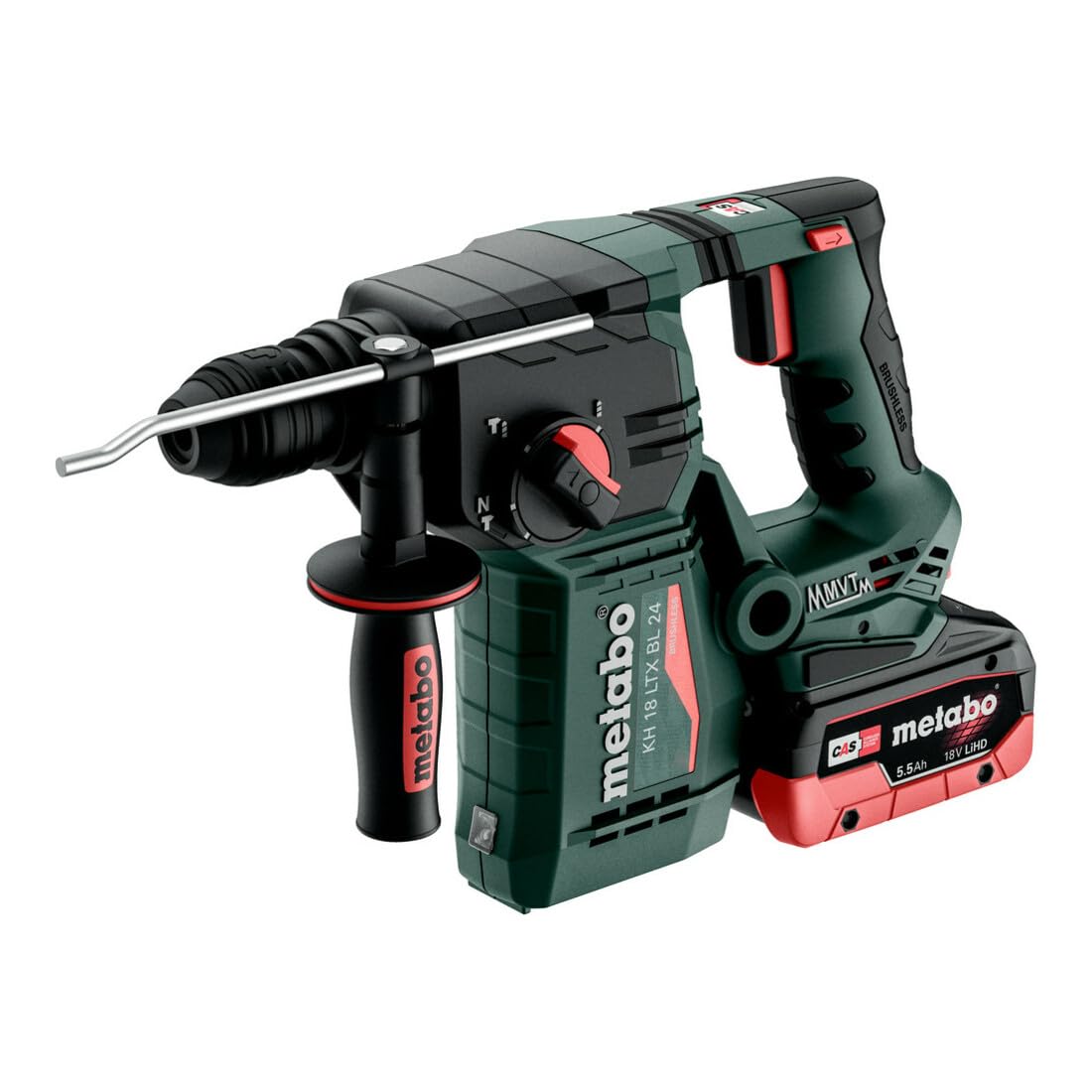 Metabo KH 18 LTX BL 24 SDS-Plus - Taladro percutor inalámbrico (18 V, 5,5 Ah)