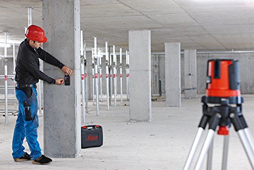 Leica Lino L4P1: Nivel láser multi-línea con batería Li-Ion y cargador en estuche (láser rojo, alcance de trabajo: 15 m)
