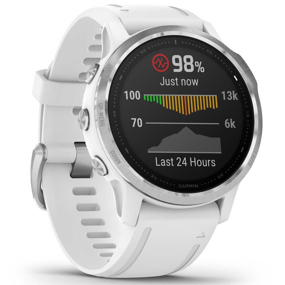 Garmin fēnix 6S - Reloj GPS multideporte definitivo con sensores, VO2 Max,frecuencia cardíaca, carga de entrenamiento, Blanco