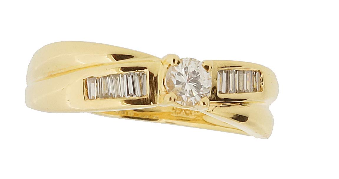Orphelia Mujer 18 k (750) oro amarillo redondo blanco diamante