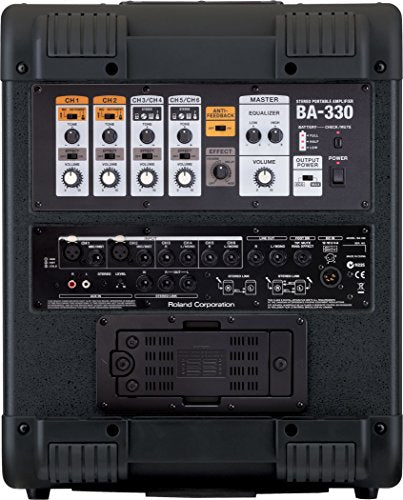 Amplificador estéreo portátil Roland BA-330 — Sistema de PA digital portátil, negro