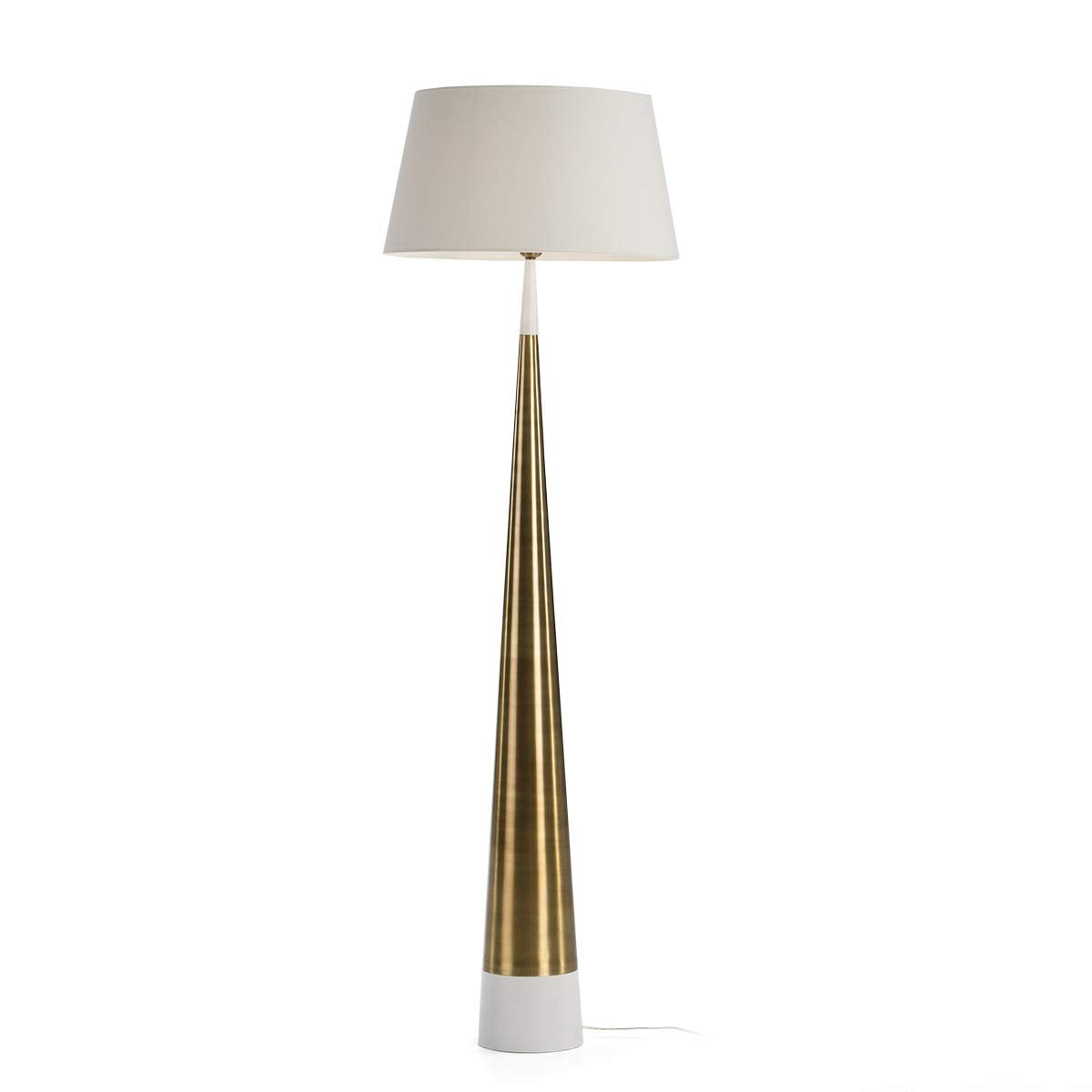 LAMPARA DE PIE 18X18X140 METAL DORADO/BLANCO