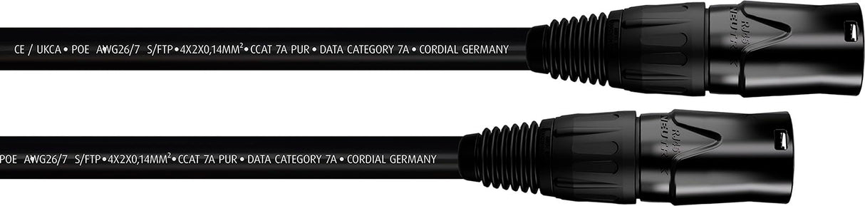 CORDIAL - CSE10NN7A-PUR - Cable de red CAT7A etherCON 10 m, S/FTP conectores NEUTRIK NE8MX-B-1 / HIROSE RJ45