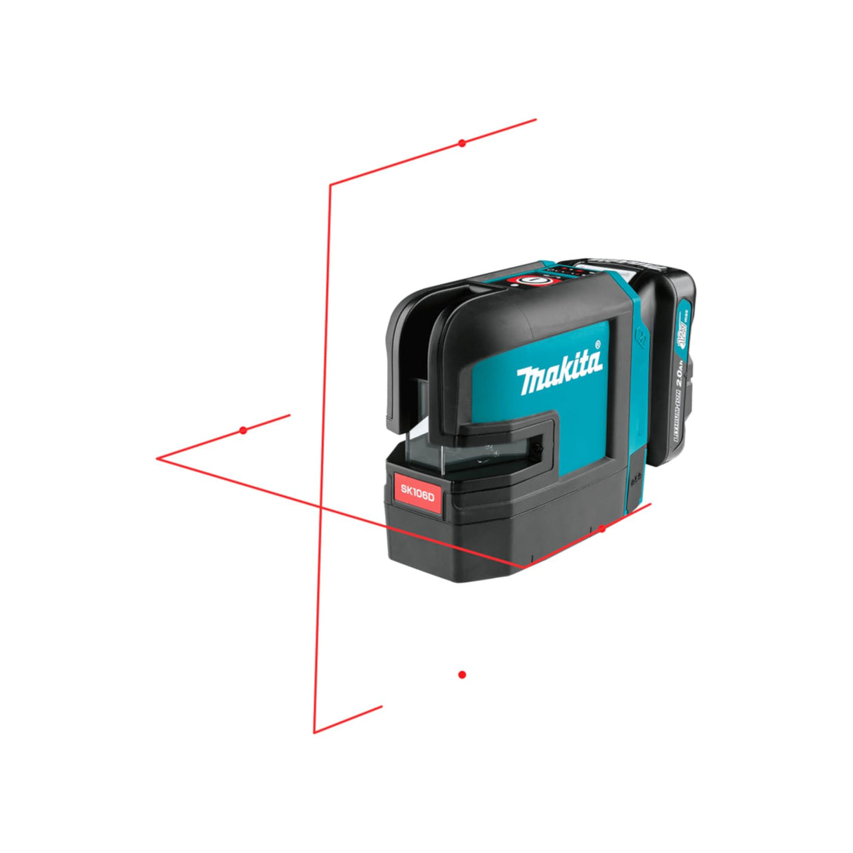 Makita SK106DZ - Cuerda de 4 puntos de cruz con láser, 50 W, 12 V, Negro, One size