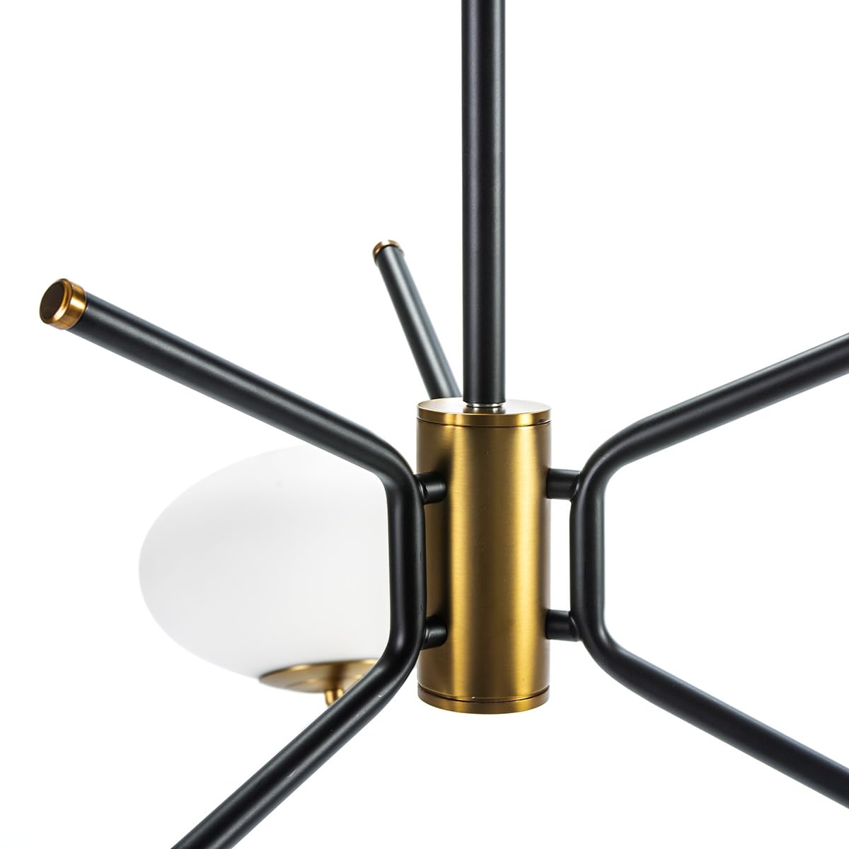 LAMPARA DE TECHO 94X94X100 CRISTAL BLANCO/METAL DORADO/NEGRO