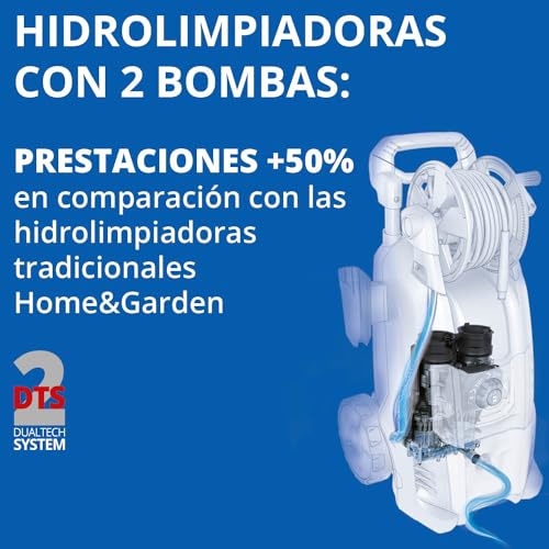 AR Blue Clean Hidrolimpiadora de Alta Presión con 2 Motopompas y Power Brush e-4 TWINFLOW D (2500 W, 150 bar, 810 l/h)