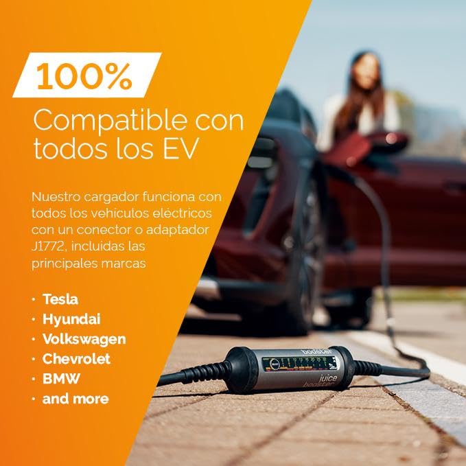 smart Juice Juice Booster 2 Starter Set, Mobile Wallbox 22kW Sin Instalación, Cargador Coche Eléctrico con Cable Tipo 2, Ligero e Impermeable IP67, Incluye Adaptador CEE32, Azul 1 Fase