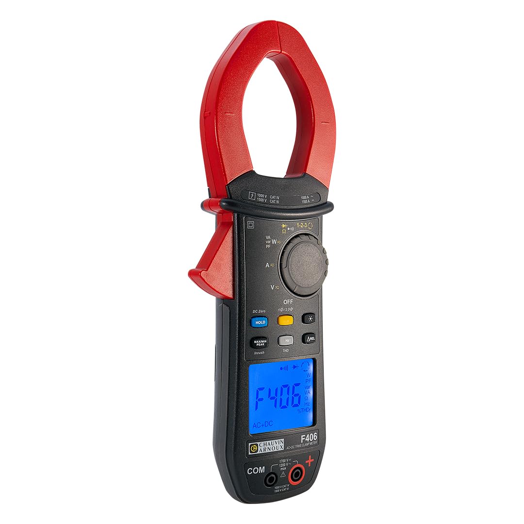 Chauvin Arnoux F406 - Alicates de corriente digital a prueba de salpicaduras (IP54) CAT III 1500 V, CAT IV 1000 V