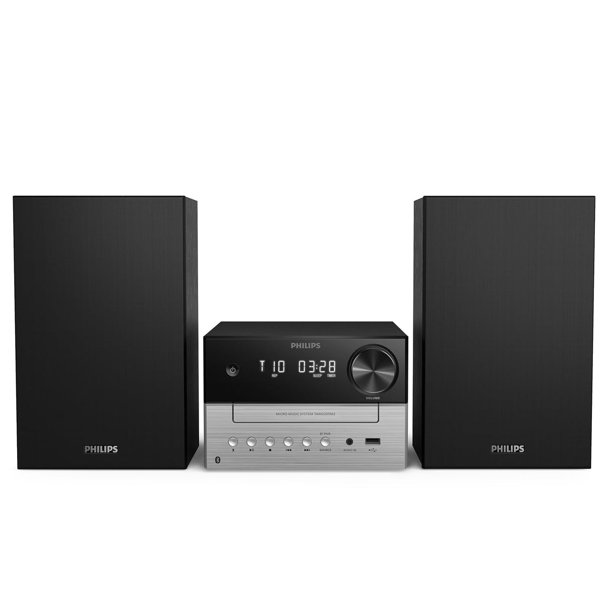 Philips TAM3205M2 Micro Music HiFi System, Bluetooth Enabled, CD Player, USB, Auracast FM Radio, 85% PCR Material