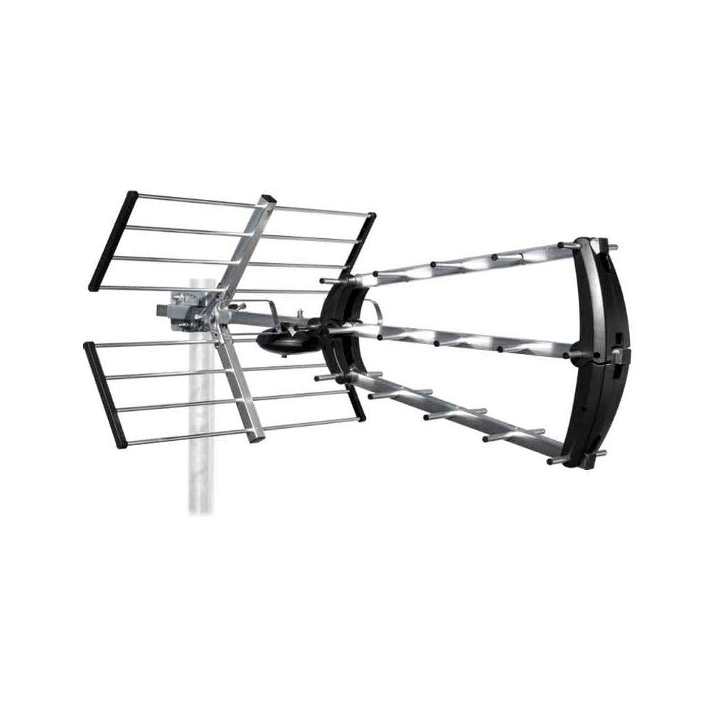 Metronic 415044 - Antena exterior UHF triple con filtro 4G, plateada