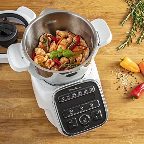 MOULINEX COMPANION XL Robot Cooker Tazón multifunción 4.5L 12 programas automáticos Sopas Gazpacho Procesador de alimentos Batidora Batidora Picadora Amasadora Cocinar Vapor 1550W HF80C30D