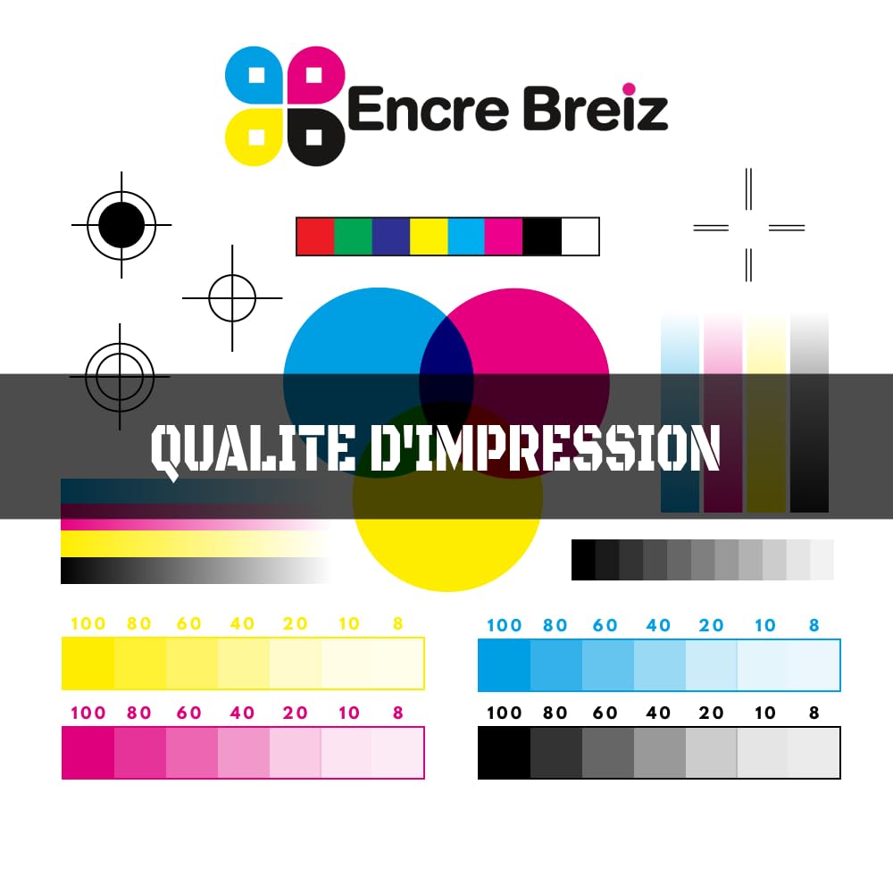 ENCRE BREIZ Pack 4 Toners para Ricoh Aficio MP C2003 MP C2503-841925 841928 841927 841926 -MP C2004 MP C2504-841918 841919 841920 841920 1