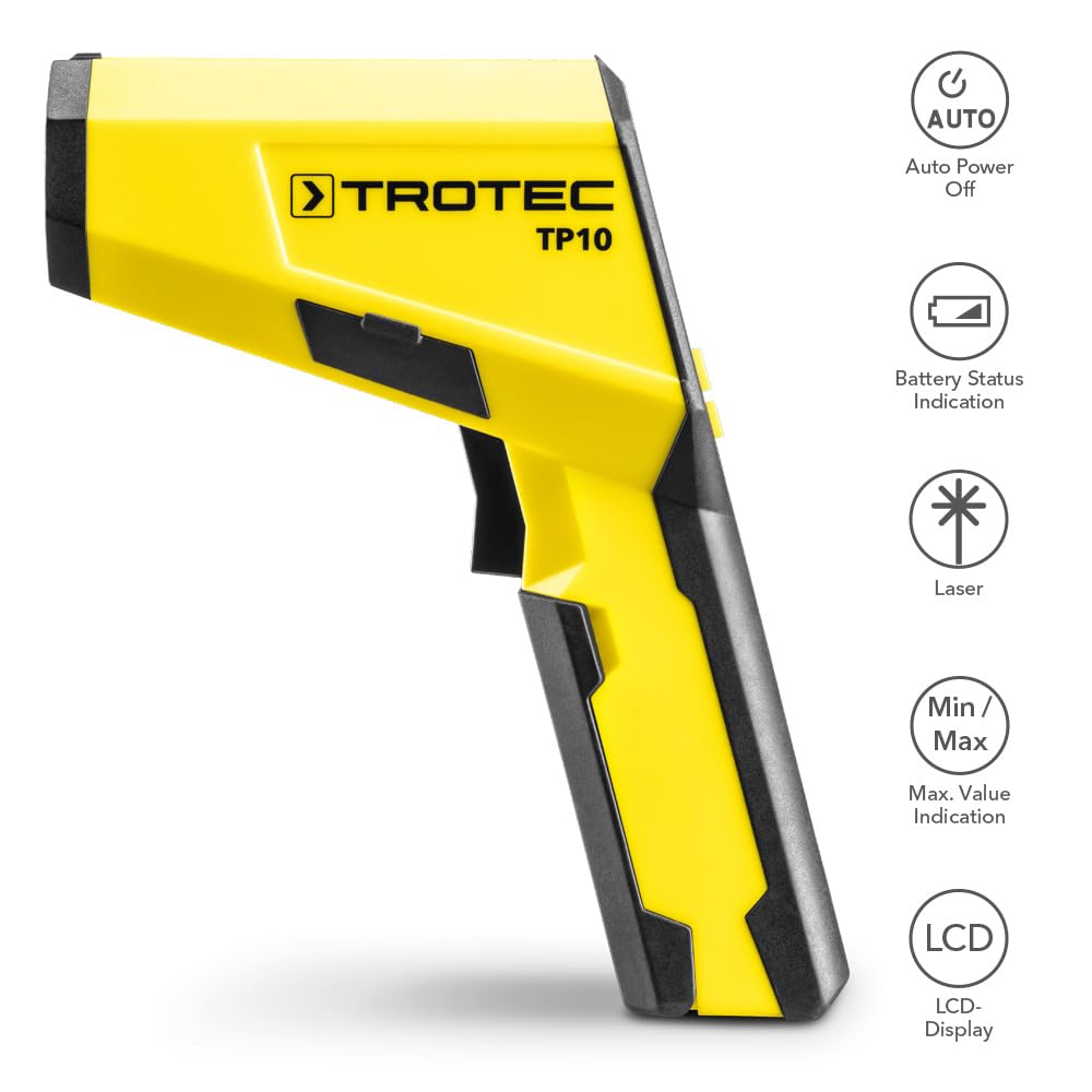 TROTEC Termometro Pirometro Infrarrojo TP10 Multipunkt Laser