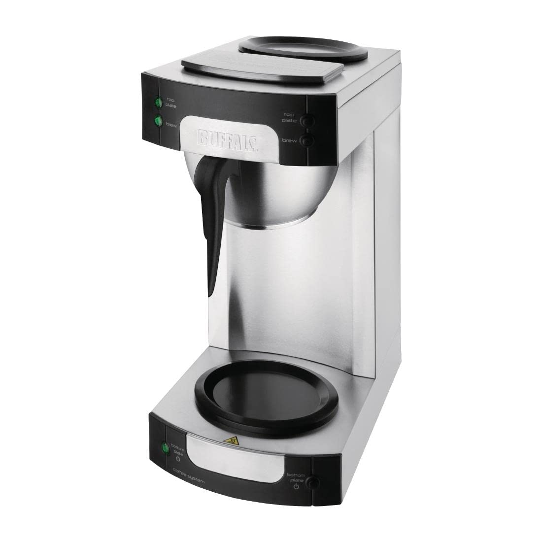 Buffalo CW305 - Cafetera con filtro, acero inoxidable/negro, capacidad de 1,7 L, 435 mm de altura, 205 mm de ancho, 205 mm de longitud