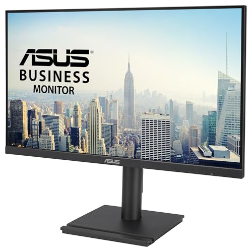ASUS VA27DQFS Monitor profesional de 27 Pulgadas, IPS, Full HD, sin marco, 100 Hz, Adaptive-Sync, MPRT de 1 ms, HDMI, DisplayPort, VGA, luz azul baja, antiparpadeo, diseño ergonómico, montaje en pared