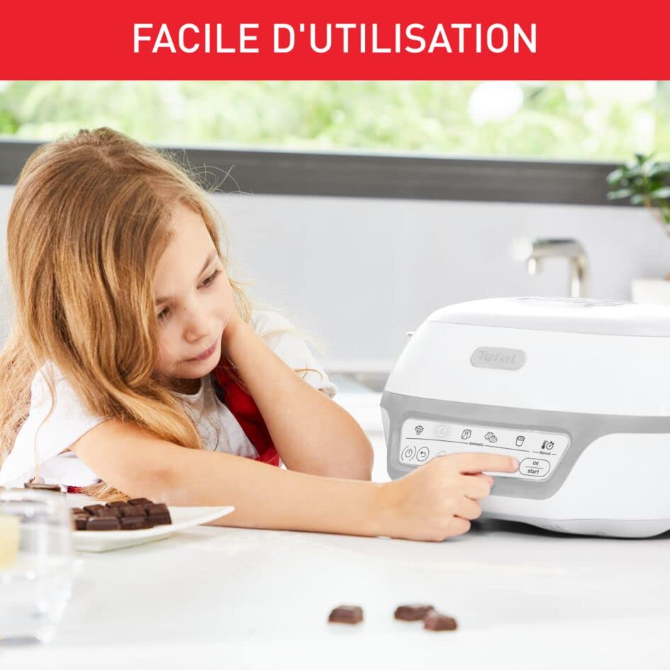 TEFAL KD812110 Cake Factory Delices Silver Appareil a gateau, 5 programmes auto + mode manuel, Accessoires, Application dediee