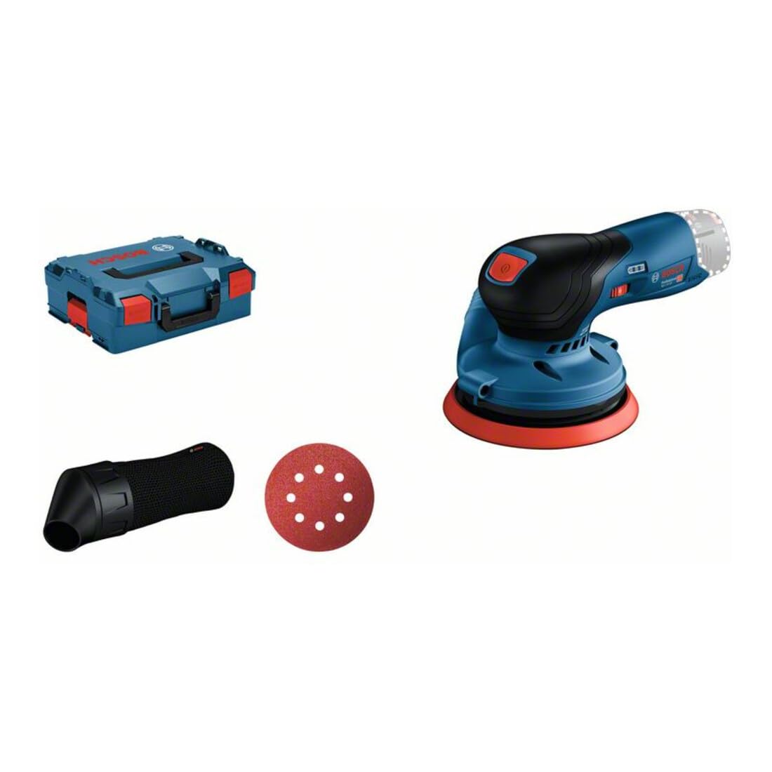 Bosch Professional 12V System GEX 12V-125 - Lijadora excéntrica a batería (Brushless, Ø plato 125 mm, bolsa para polvo, sin batería, en L-BOXX)