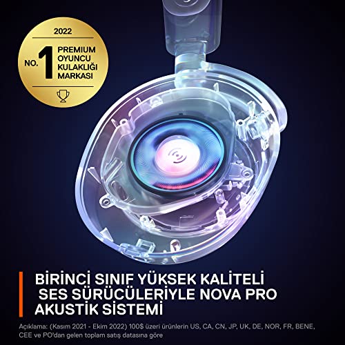 SteelSeries Arctis Nova Pro - Cascos Gaming Con Cable Multisistema - Audio alta res - Audio espacio 360° - GameDAC Gen 2 - Micro ClearCast Gen 2 - PC, PS5, PS4, Switch 2