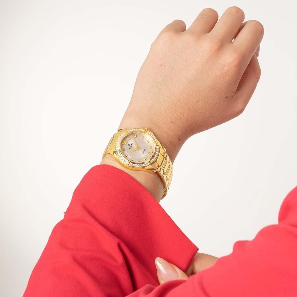 Festina Reloj Mujer F20596/1 Mademoiselle Caja de Acero Inoxidable 316l Dorado Correa de Acero Inoxidable 316l Dorado
