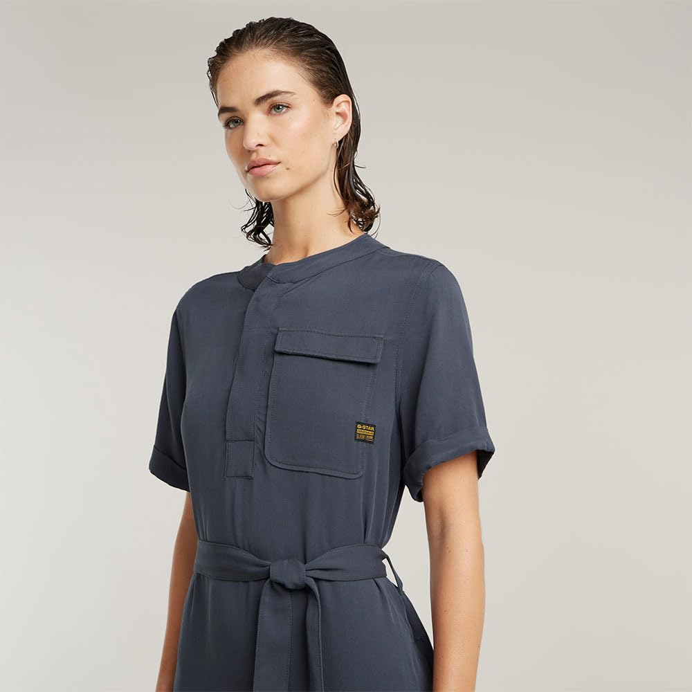 G-STAR Belted Dress SS Wmn Vestido Informal, Gris Petrol D26157-d573-860, XXS Mujeres