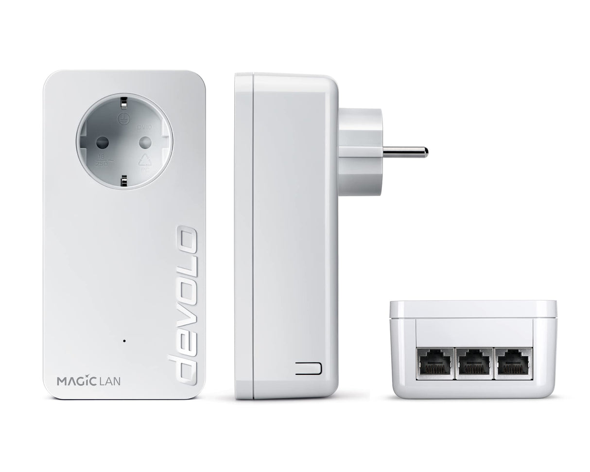 devolo Magic 2 LAN Triple - Adaptador PLC con 3 Puertos Ethernet, para televisor Inteligente, Ordenador y Consola de Juegos