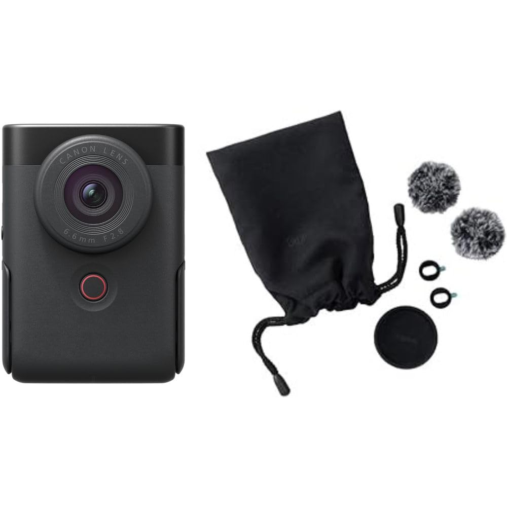 Canon Powershot V10 Vlogging Kit + Accesorios, Cámara Vlogging y Streaming, Sensor 1" 20,9 MP, Vídeo 4K, Objetivo 19mm, Conectividad WiFi, Bluetooth y USB-C, Pantalla Táctil Ángulo Variable, Negro