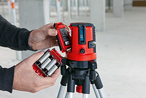 Leica Lino L4P1: Nivel láser multi-línea con batería Li-Ion y cargador en estuche (láser rojo, alcance de trabajo: 15 m)