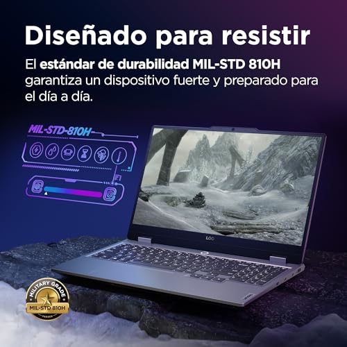 Lenovo LOQ Gen 9 - Ordenador Portátil Gaming IA 15.6" FHD, 144 Hz (Intel Core i5-12450HX, NVIDIA GeForce RTX 3050, 24 GB RAM, 512 GB SSD, Wi-Fi 6, Sin Sistema Operativo) Teclado QWERTY Español - Gris