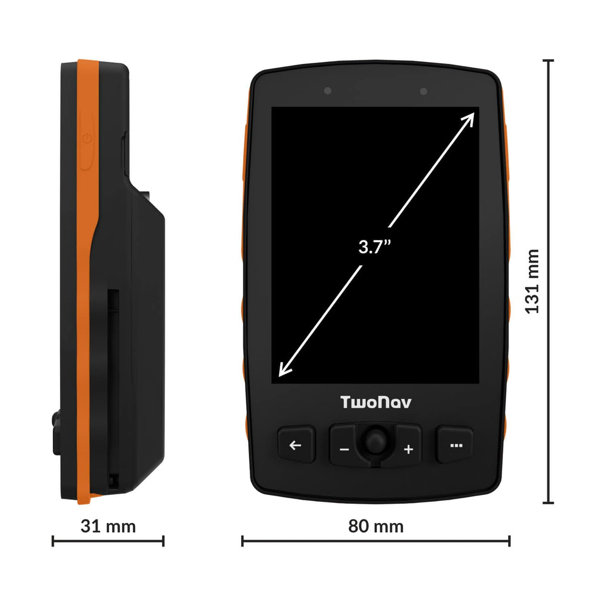 TwoNav Aventura 2 Plus, GPS de Mano con Pantalla Amplia 3.7 Pulgadas, Botones y Joystick para montaña, Alpinismo, Trekking o Senderismo con mapas incluidos. Color Naranja
