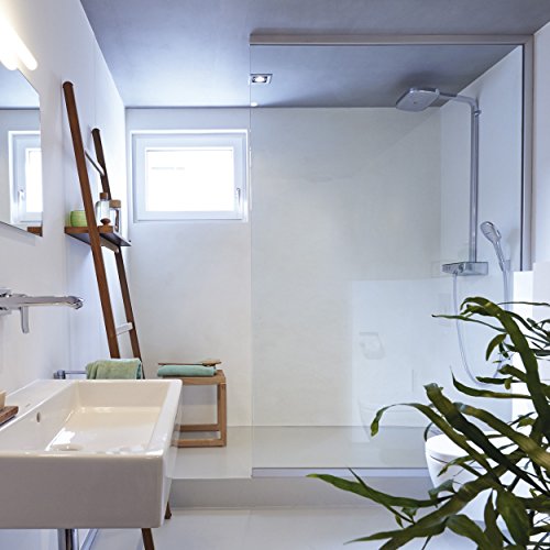 hansgrohe Raindance Select E - sistema de ducha con termostato, ducha lluvia (300 x 190mm) con grifo, ducha de mano (3 tipos de chorro), flexo, barra, ducha fija rectangular, cromo, 27127000