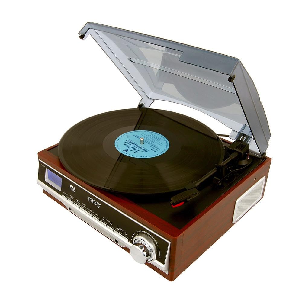 Tocadiscos 33/45/78 Rpm Lcd Radio Am/fm Pll Estereo Entrada Auxiliar Despertador