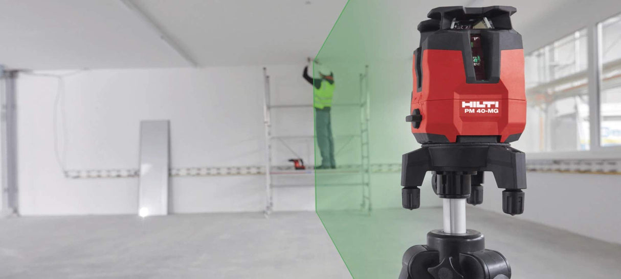 HILTI 2152385 Láser de múltiples 4 líneas para instalaciones de fontanería, nivelaciones, alineaciones y cálculo de escuadras, Negro/Rojo