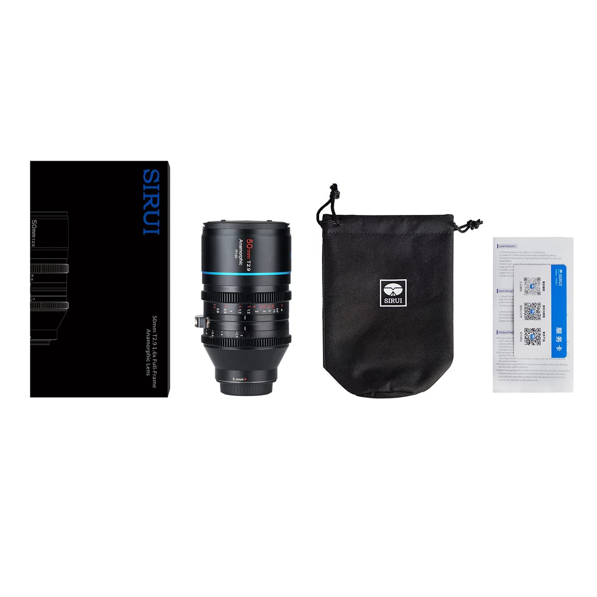 SIRUI 50mm T2.9 1.6X Full Frame Anamorphic Cine Cinema Objetivo Lens Lenses Lente(L Mount)