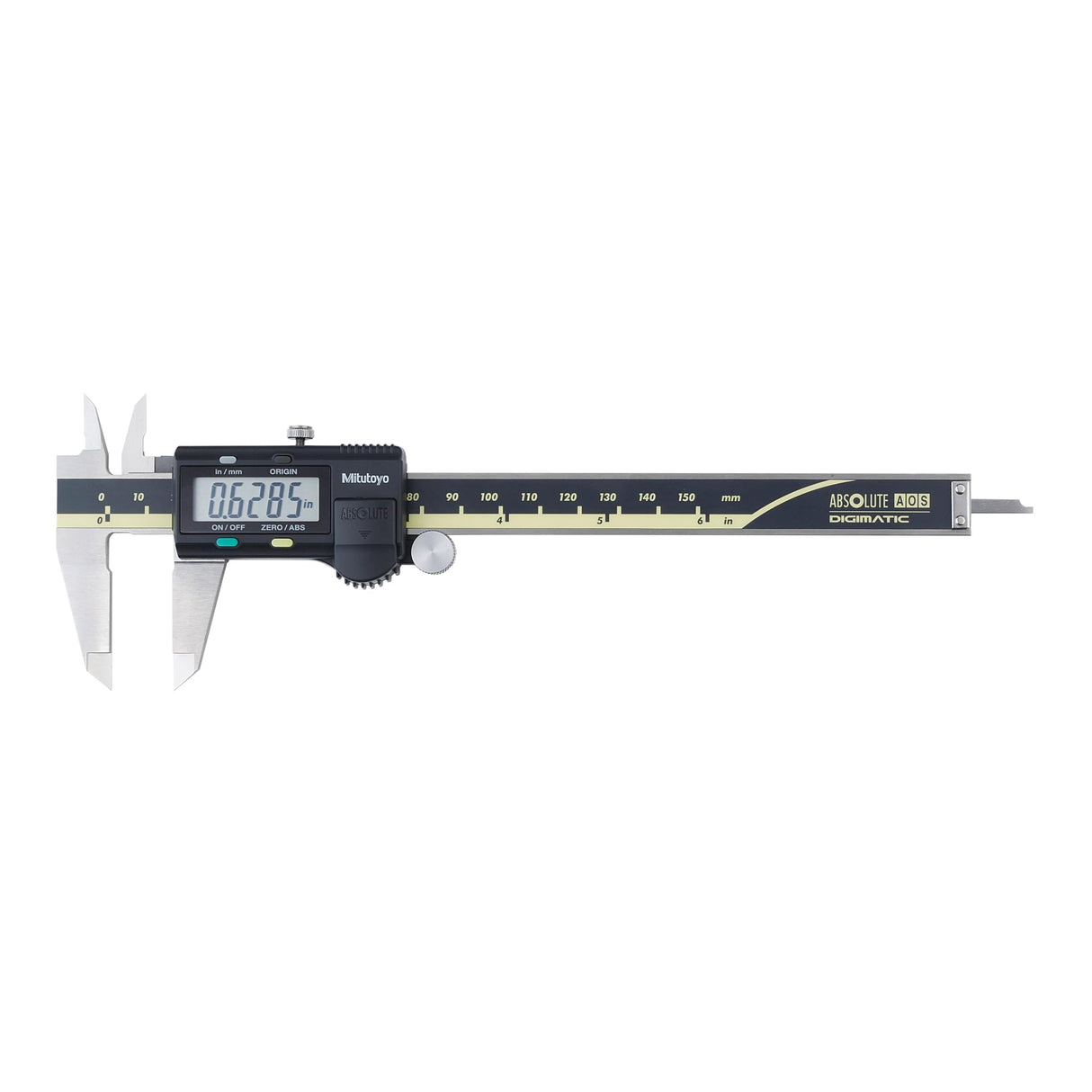 Mitutoyo 500-196-30 - Calibre electrónico digital con sensor de inducción AOS, regla absoluta ABS, con escala auxiliar (nonio), 150 mm