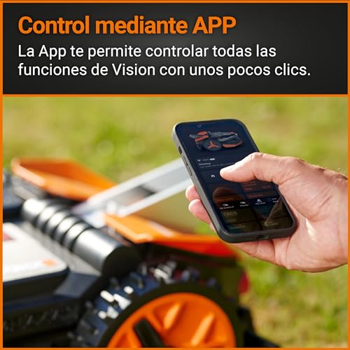 WORX Landroid Vision L1300 Robot cortacésped WR213E.1 para Jardines de hasta 1300 m² - Robot cortacésped Inteligente sin Cable delimitador - WiFi y Bluetooth - Evasión Activa de obstáculos con IA