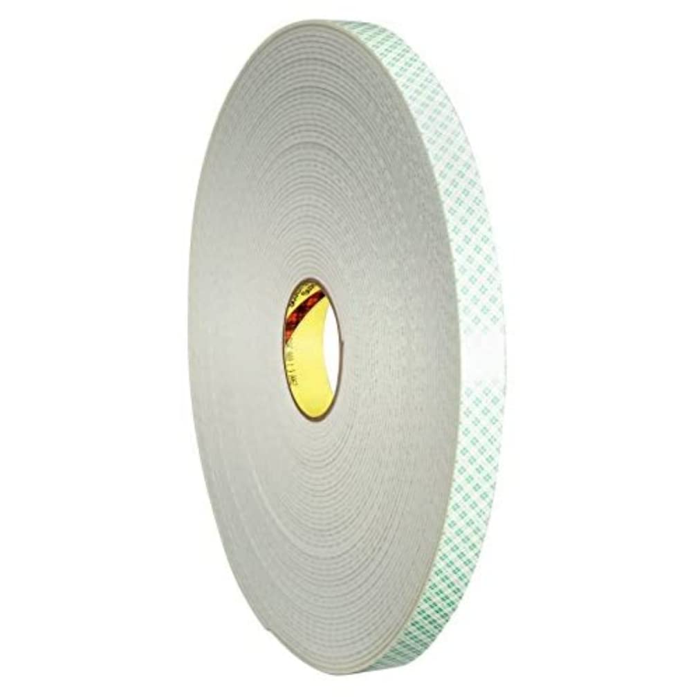 3M Cinta Adhesiva con Espuma de Polietileno Mount Soporte, 4008, 25,4 mm x 33 m, 3,2 mm, 9 unidades, Beige