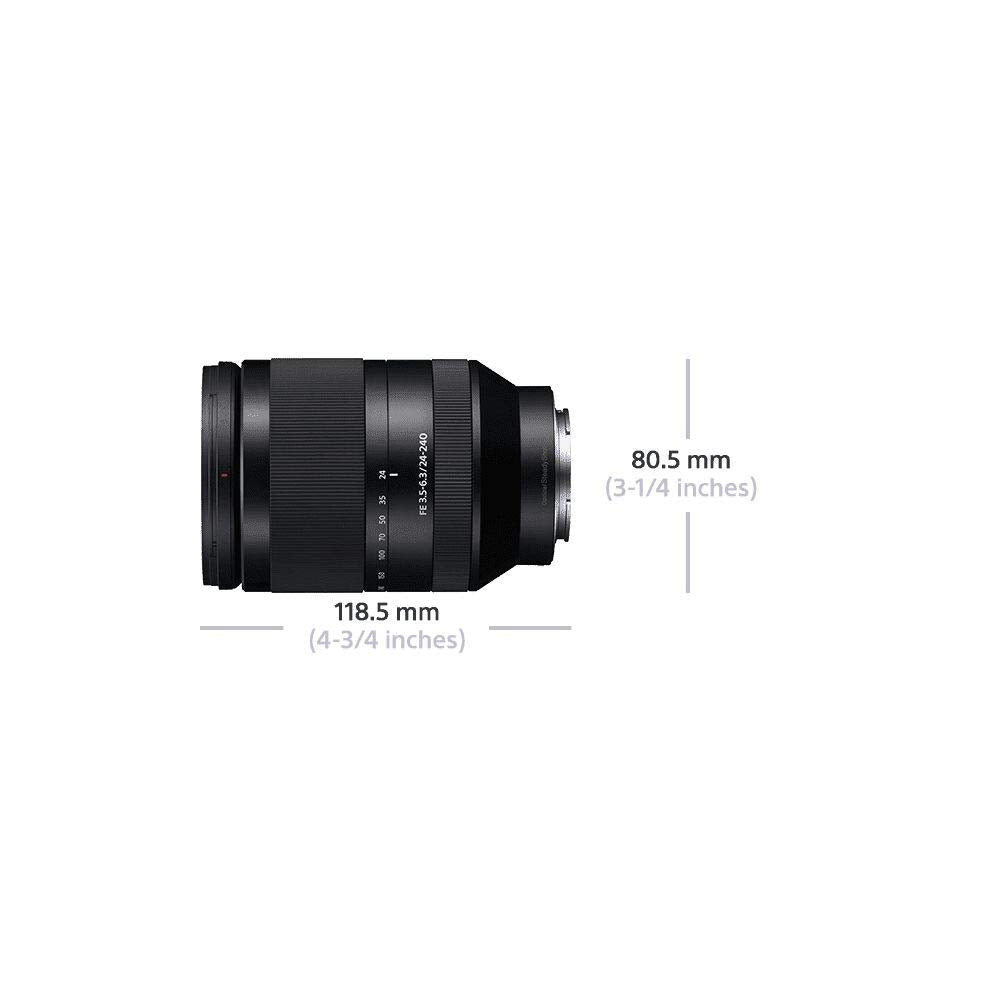Sony FE Zoom 24-240 mm f/3.5-6.3 OSS - Full-Frame, Gran Angular, Teleobjetivo (SEL24240), Negro