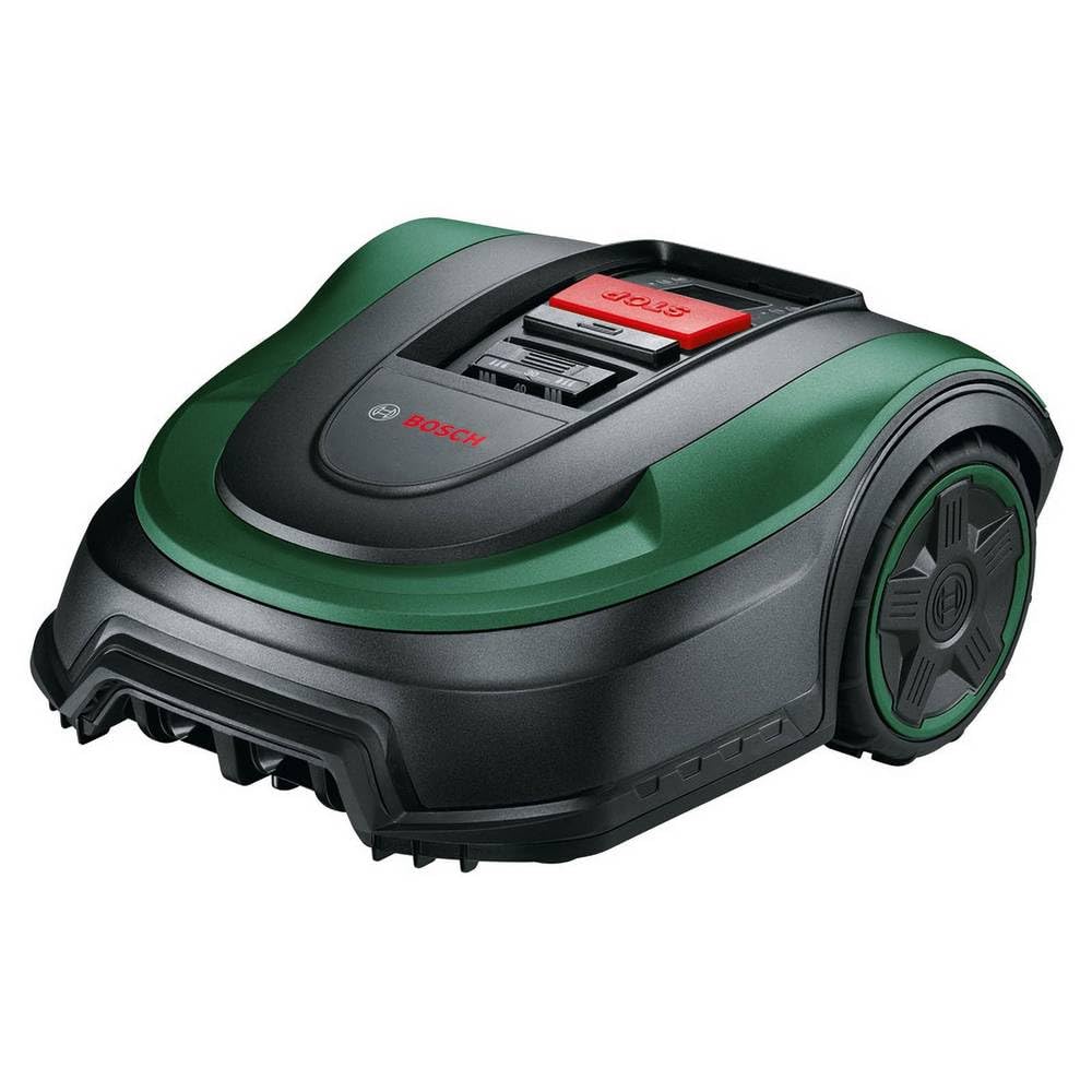 Bosch Robot cortacésped Indego S+ 500 (con batería de 18 V y función de aplicación, base de carga incluida, ancho de corte de 19 cm, para áreas de césped de hasta 500 m² y en caja de cartón)