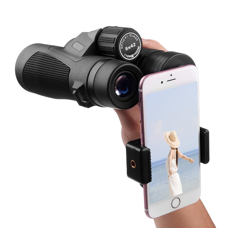 ZEHNHASE Prismáticos SLC55 con Pantalla LCD – Robusto Doble telescopio con Revestimiento Antideslizante