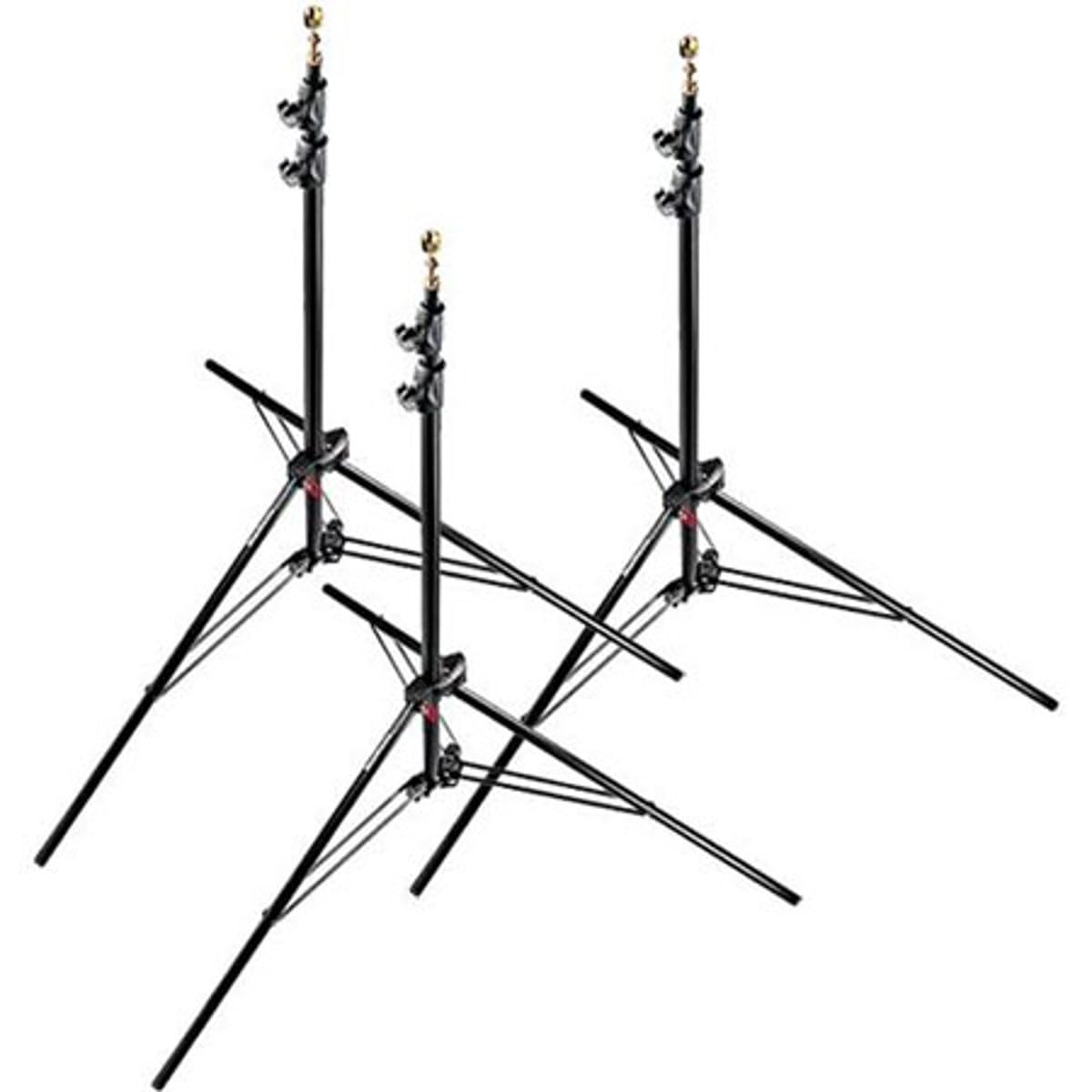 Manfrotto 1052BAC-3 - Soporte de Equipos de iluminación fotográfica, Pack de 3, Negro