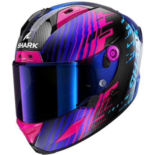 SHARK, Casco Moto Integral AERON EDGY Carbon Blue Chrome DBU, XS