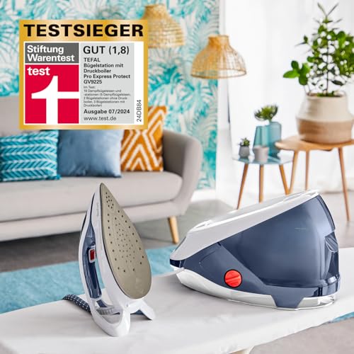 Tefal GV9225 Pro Express Protect - Estación de planchado a vapor (presión de vapor de 7,6 bares, caudal de vapor variable: 140 g/min, golpe de vapor: 550 g/min, colector antical, función de vapor