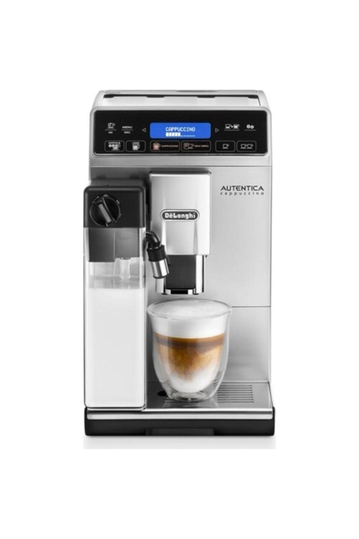 De'Longhi Autentica Cappuccino - Cafetera Superautomática, Depósito para Leche, Espumador de Leche, Recetas Automáticas, Pantalla LCD y Panel Táctil, 1450 W, ETAM 29.660.SB, Plata