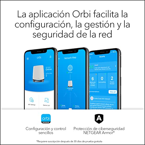 NETGEAR Orbi Router 5G Mesh WiFi 6 TriBanda NBK752 - Router con 1 extensor satélite, Cobertura de hasta 350 m2, 40 dispositivos, AX4200 (hasta 4,2 Gbps)