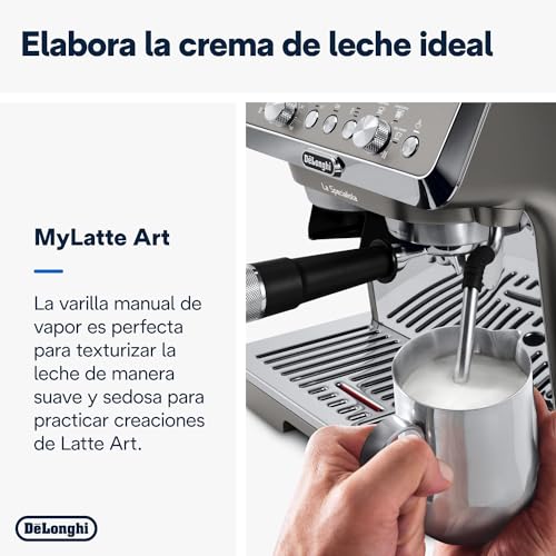 De'Longhi La Specialista Arte Evo EC9255.T, Máquina de Café Espresso, con Función Cold Brew, con Jarra de Leche Profesional, Sensor Grinding Technology, Incluido Kit de Barista, 1550W, Titanio