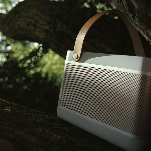 Bang & Olufsen Beolit 20 Potente Altavoz Bluetooth Inalámbrico Portátil para Uso en Casa y Exteriores con Sonido de 360 Grados y Cargador Inalámbrico Qi Integrado para Teléfono Grey Mist